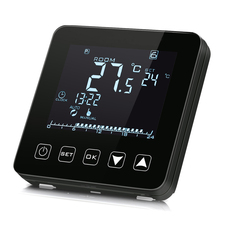 HEBER HT-125 3600W 16A SKĀRIENEKRĀNA DIGITĀLAIS PROGRAMMĒJAMAIS TERMOSTATS MELNS